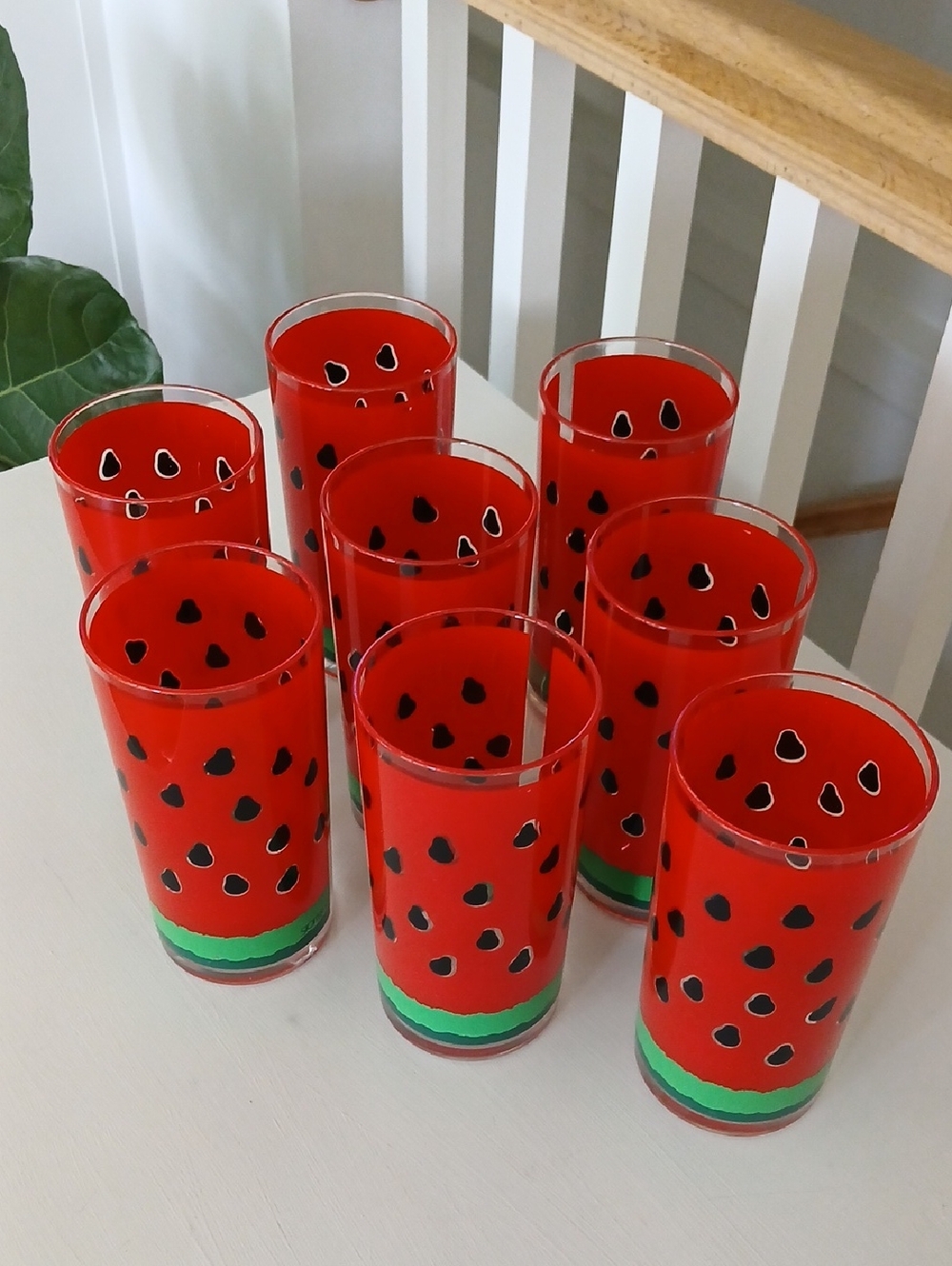 Stotter Watermelon Acrylic Plastic Tumblers 18 oz Set of 8 Vintage
